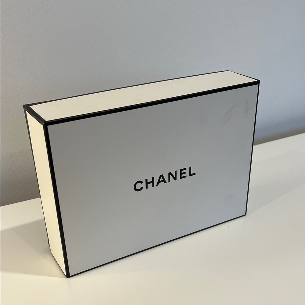 CHANEL Classic White Box with Black Trim